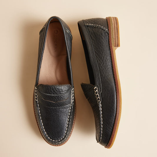 Seaport Penny Leather Loafer Black Sperry