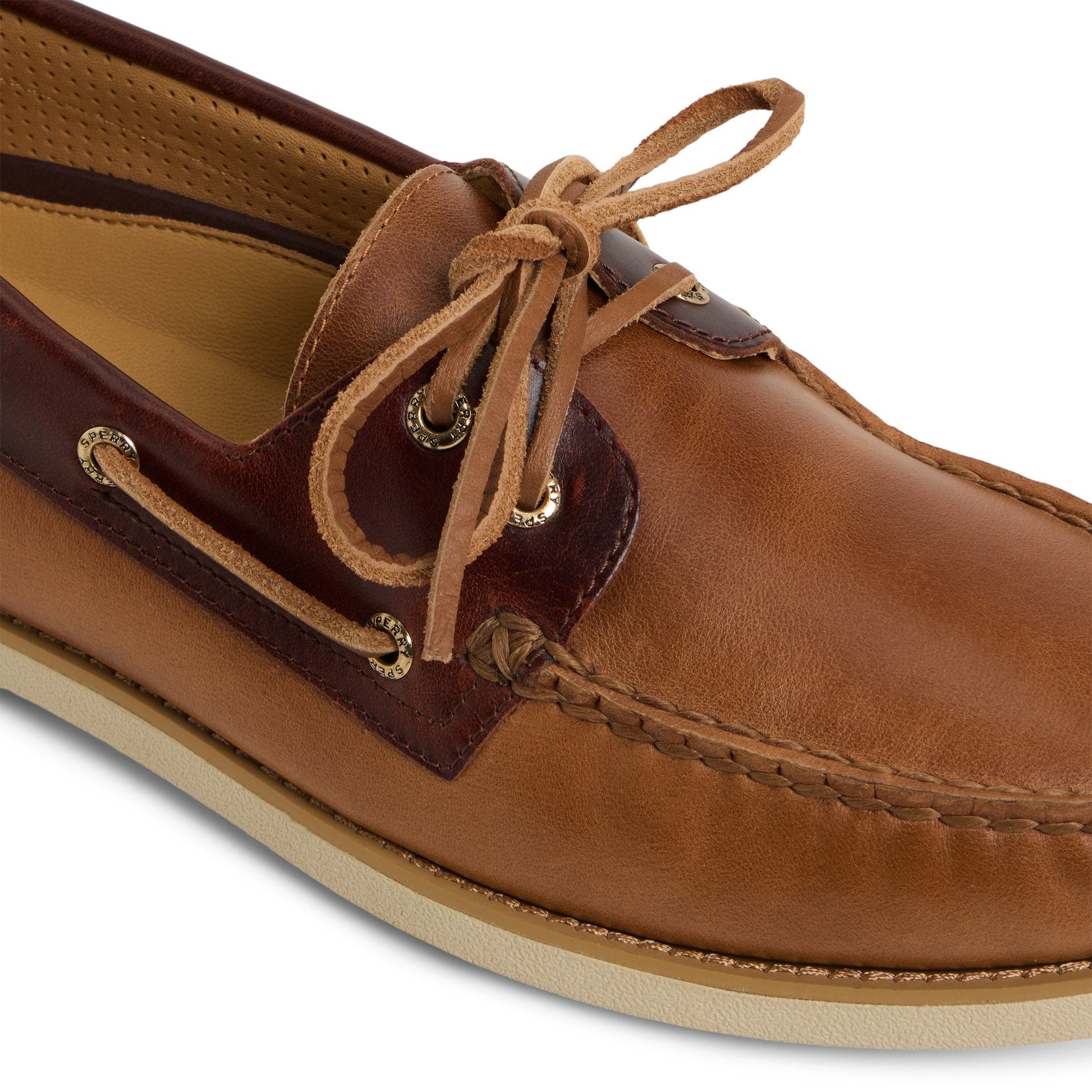 Gold Authentic Original™ 2-Eye Lite Boat Shoe Tan Combo Men's Leather Sperry