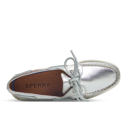 Authentic Original™ 2 Eye Boat Shoe Silver Women's Leather Sperry