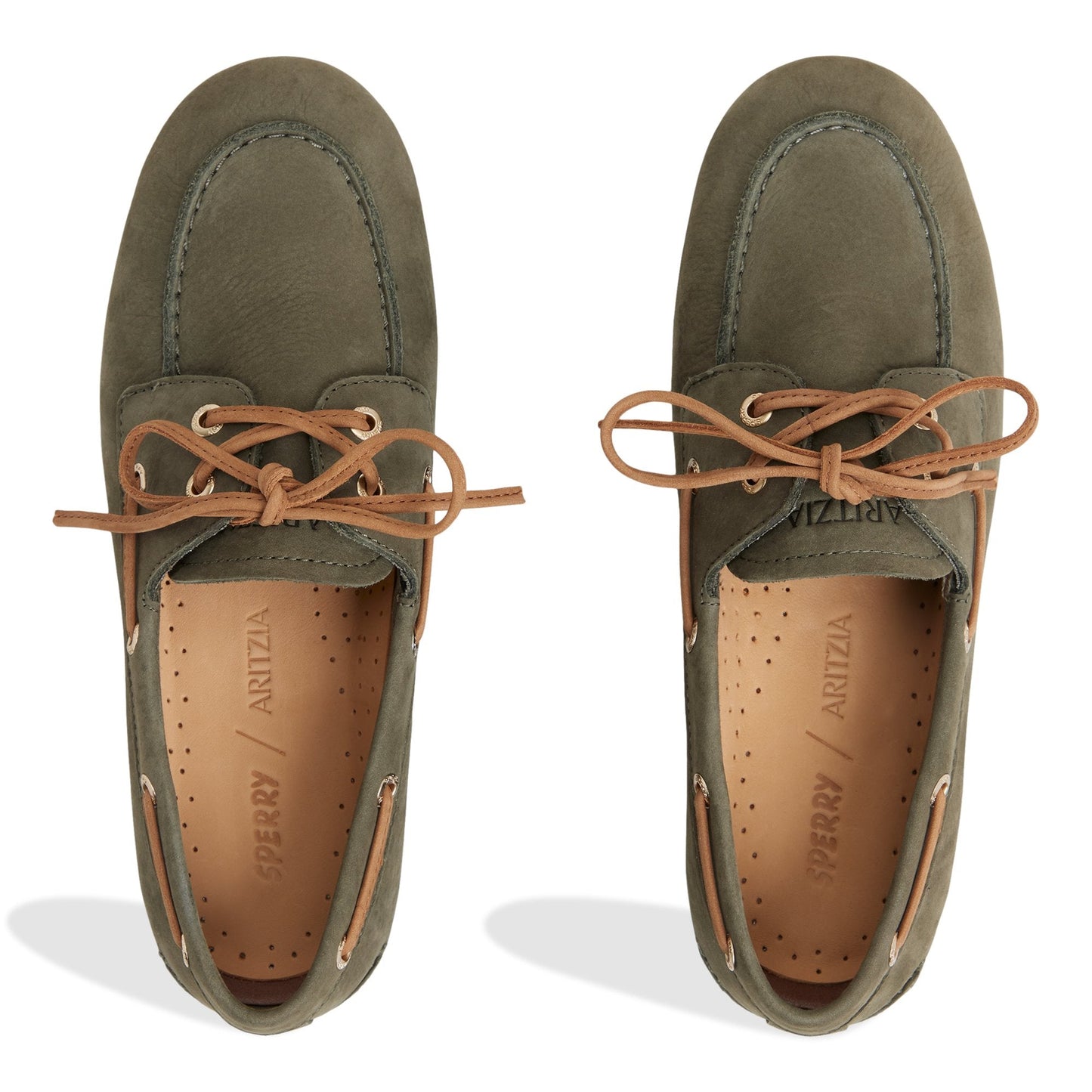 Sperry x Aritzia Slim Boat Shoe Olive Sperry