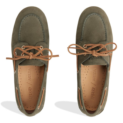 Sperry x Aritzia Slim Boat Shoe Olive Sperry