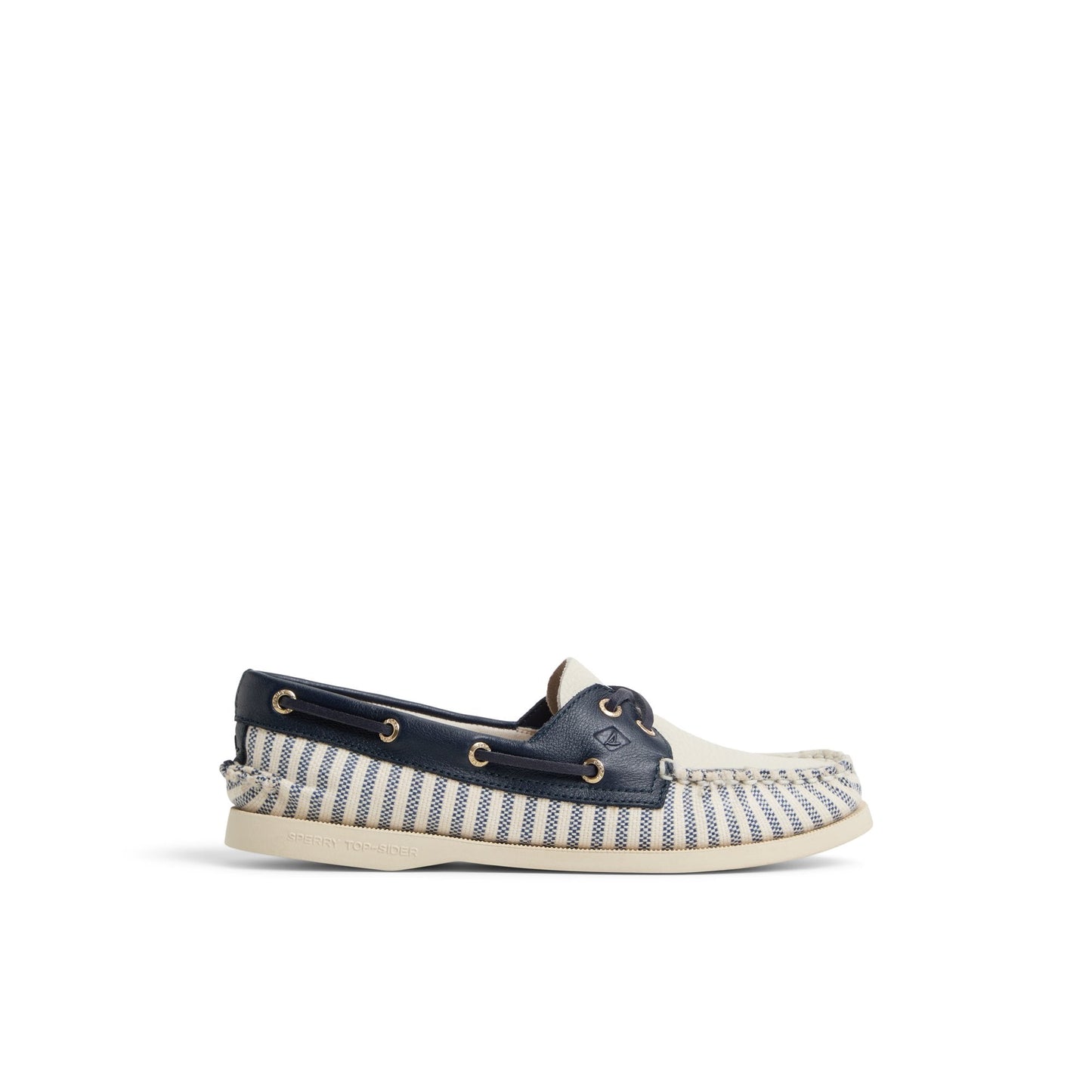Authentic Original™ 2 Eye Boat Shoe White/Navy Women's Women Sperry