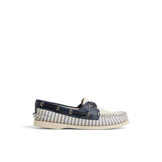 Authentic Original™ 2 Eye Boat Shoe White/Navy Women's Women Sperry