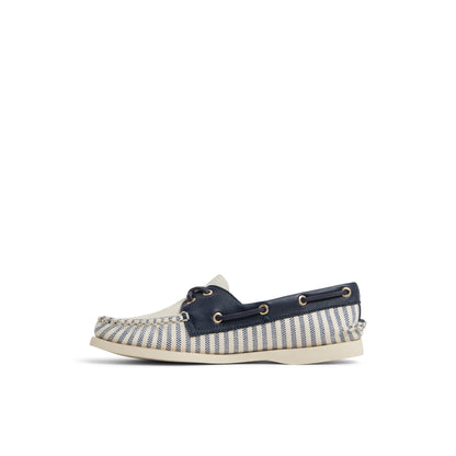Authentic Original™ 2 Eye Boat Shoe White/Navy Women's Women Sperry