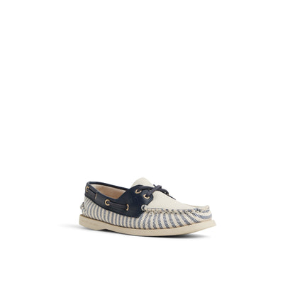 Authentic Original™ 2 Eye Boat Shoe White/Navy Women's Women Sperry