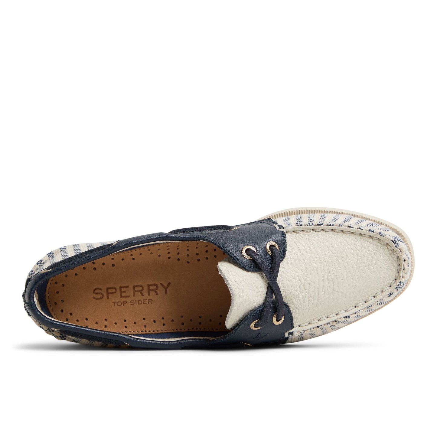 Authentic Original™ 2 Eye Boat Shoe White/Navy Women's Women Sperry