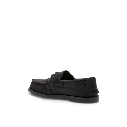 Aokleather Black Kids Boat Shoes Sperry