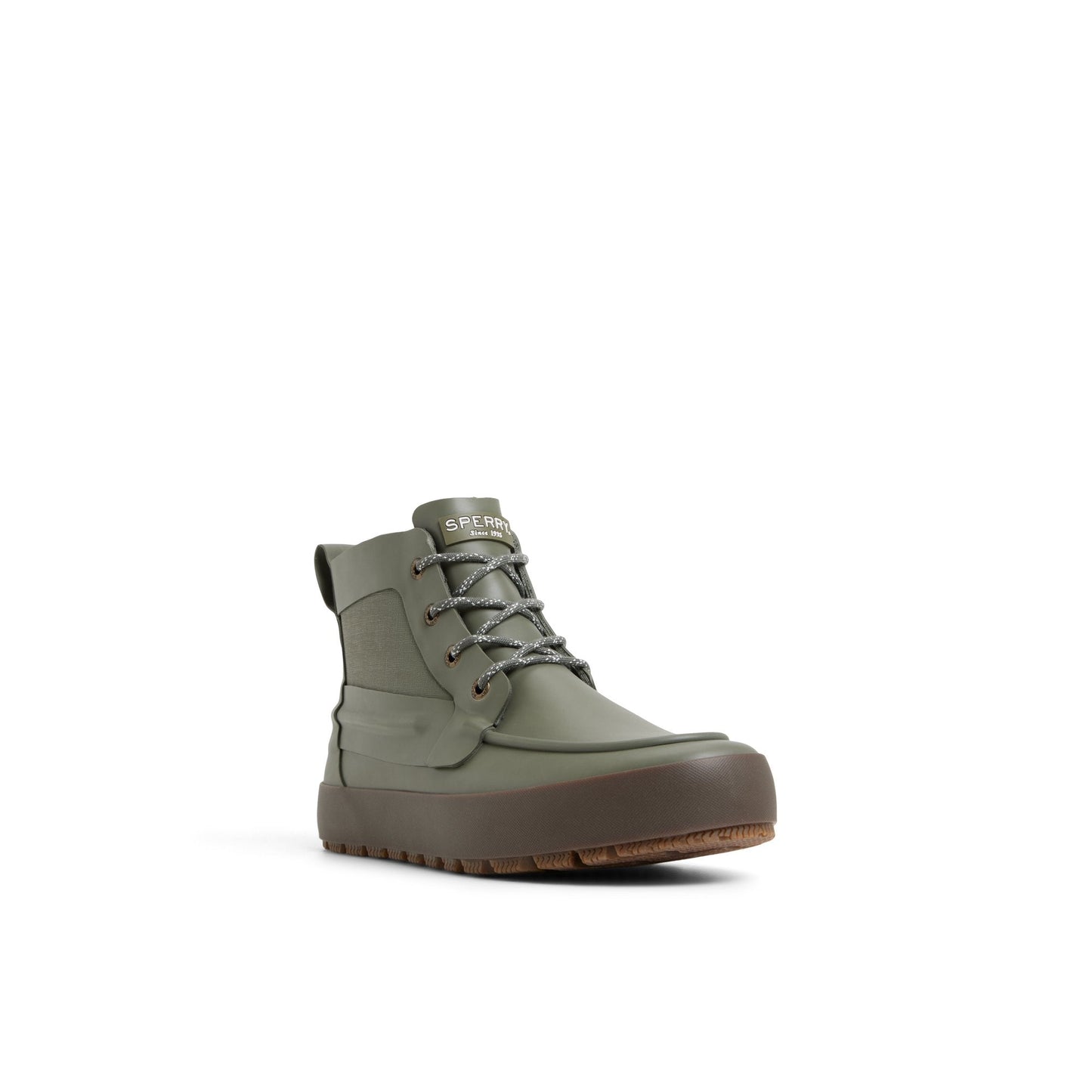 Sleek Lace Up Boot Olive Sperry