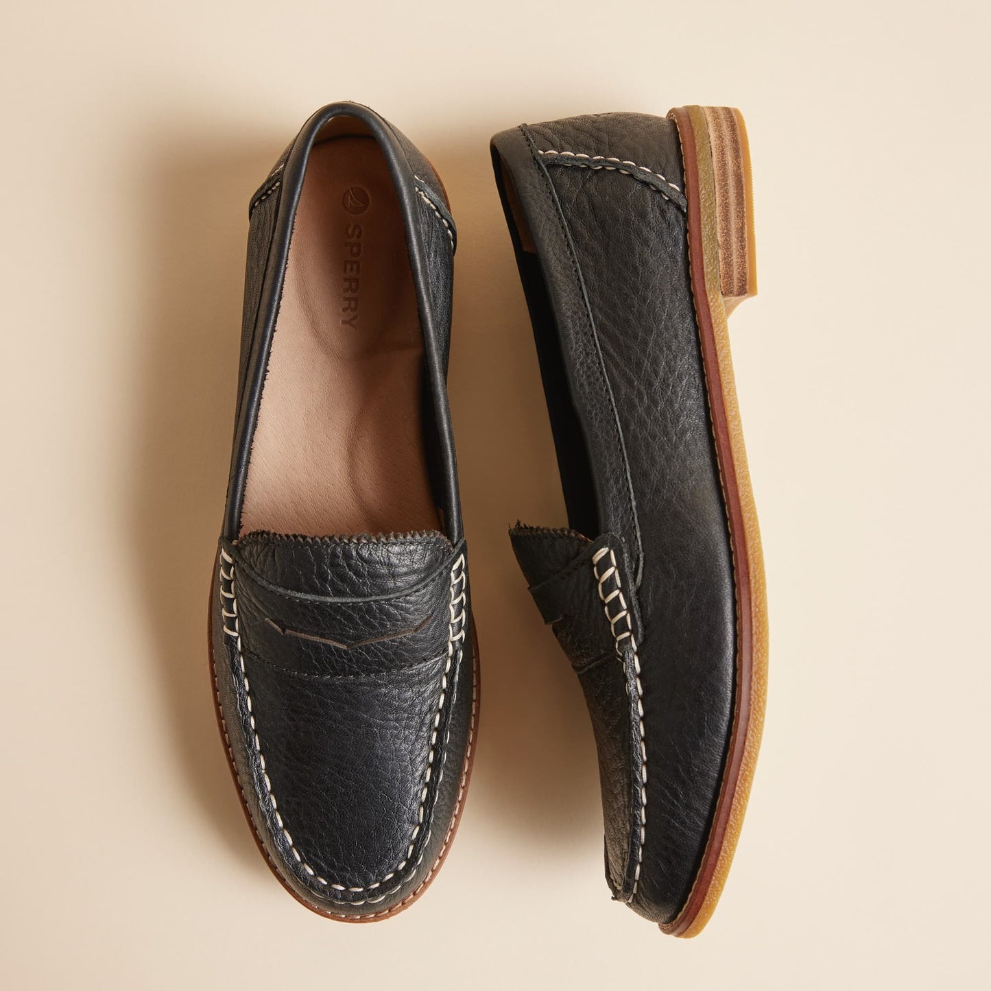 Seaport Penny Leather Loafer Black Sperry