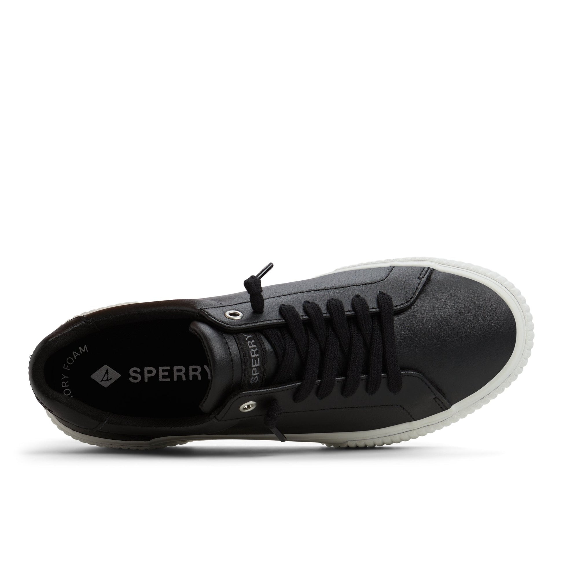 Bermuda Lace to Toe Platform Sneakers Black Sperry