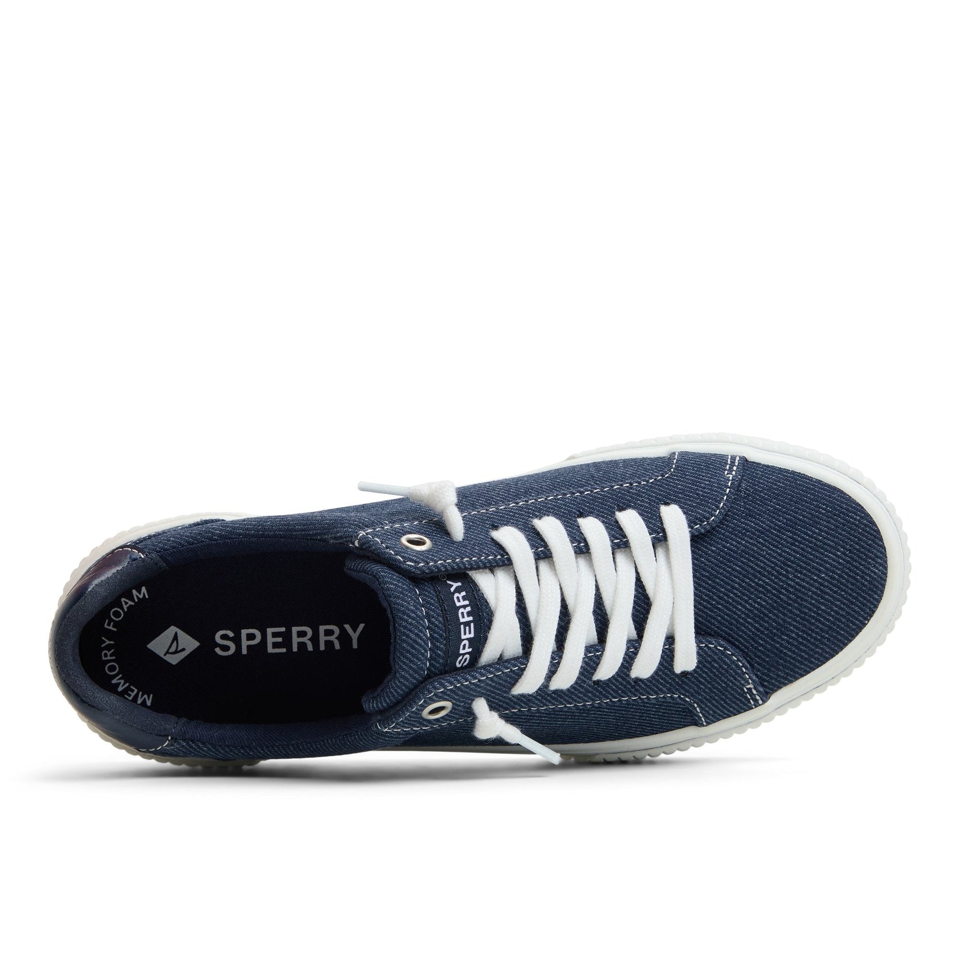 Bermuda Lace to Toe Platform Sneakers Navy Sperry